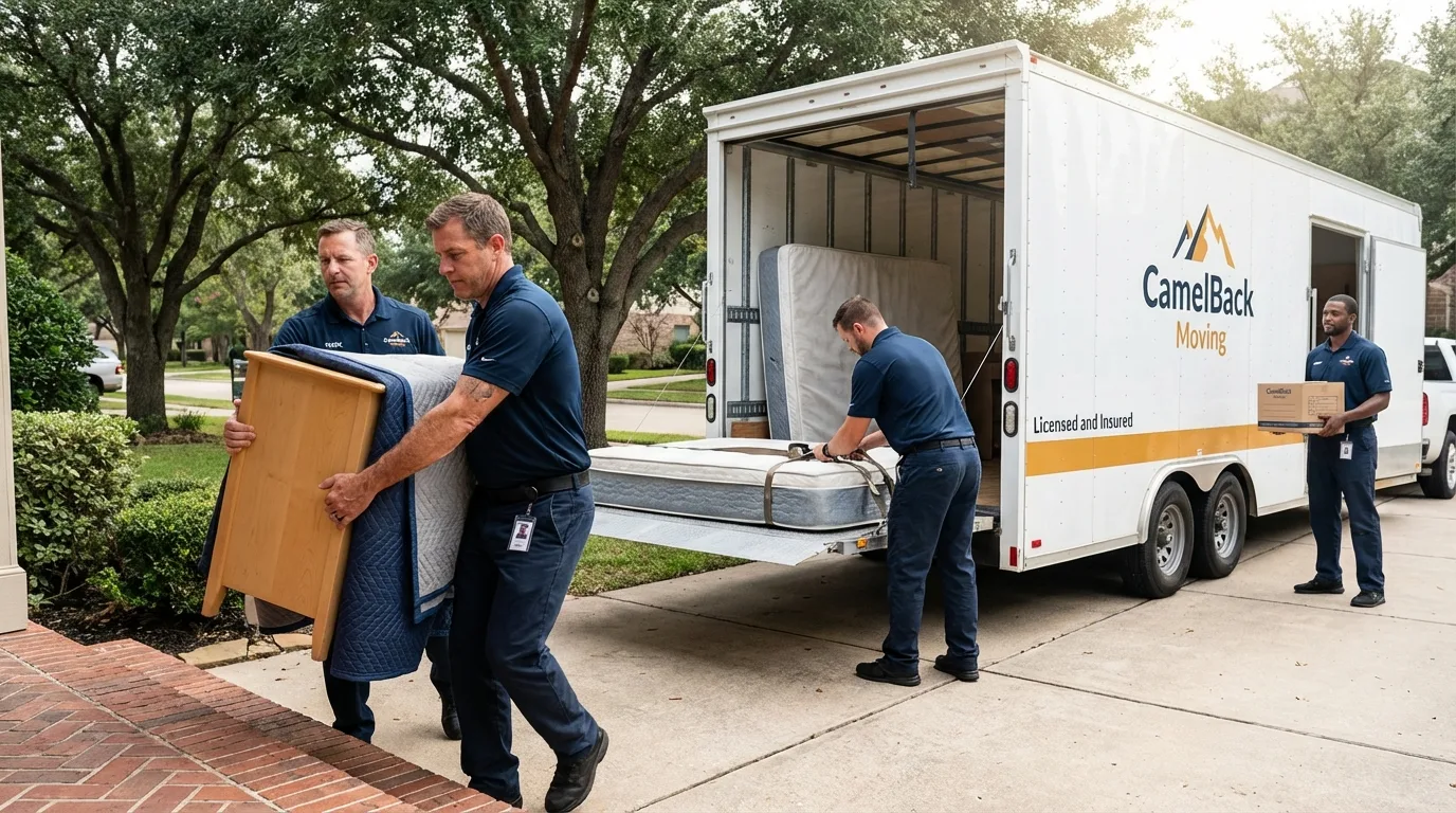 Crew loading residential truck for cross-state move from Kalida, OH